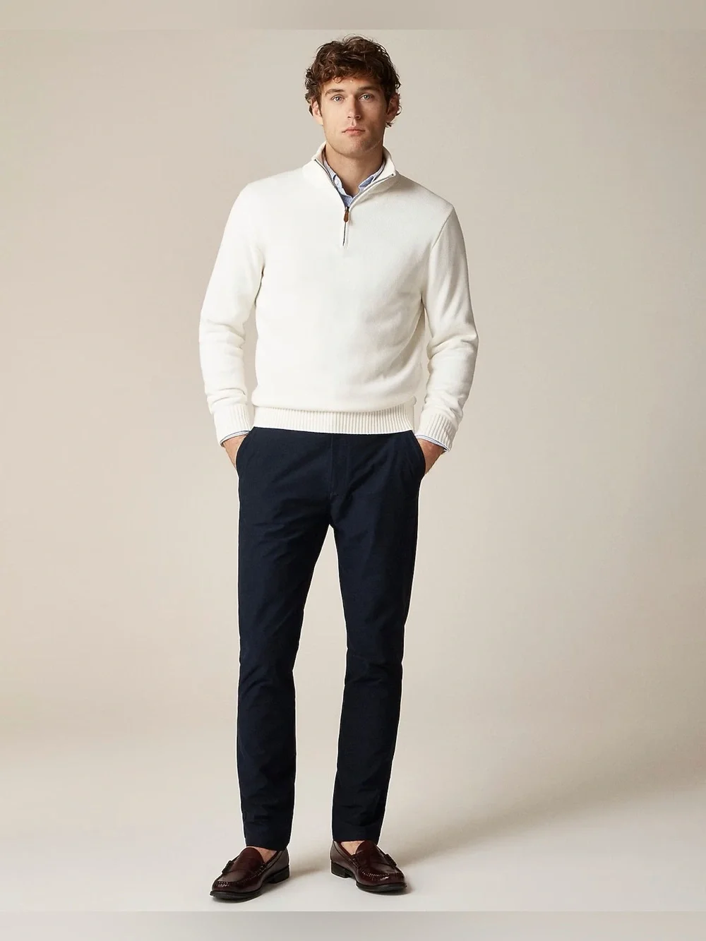 J.Crew 1040 Athletic Tapered-fit tech pant in darkest indigo navy